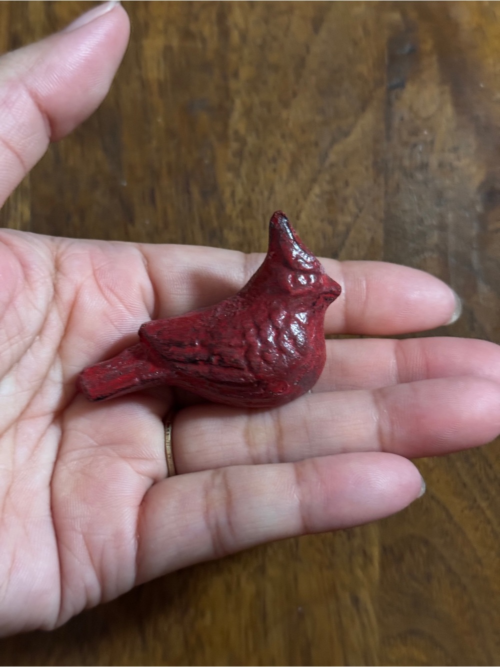 Cast Iron Cardinal Bird Figurine Paperweight #2